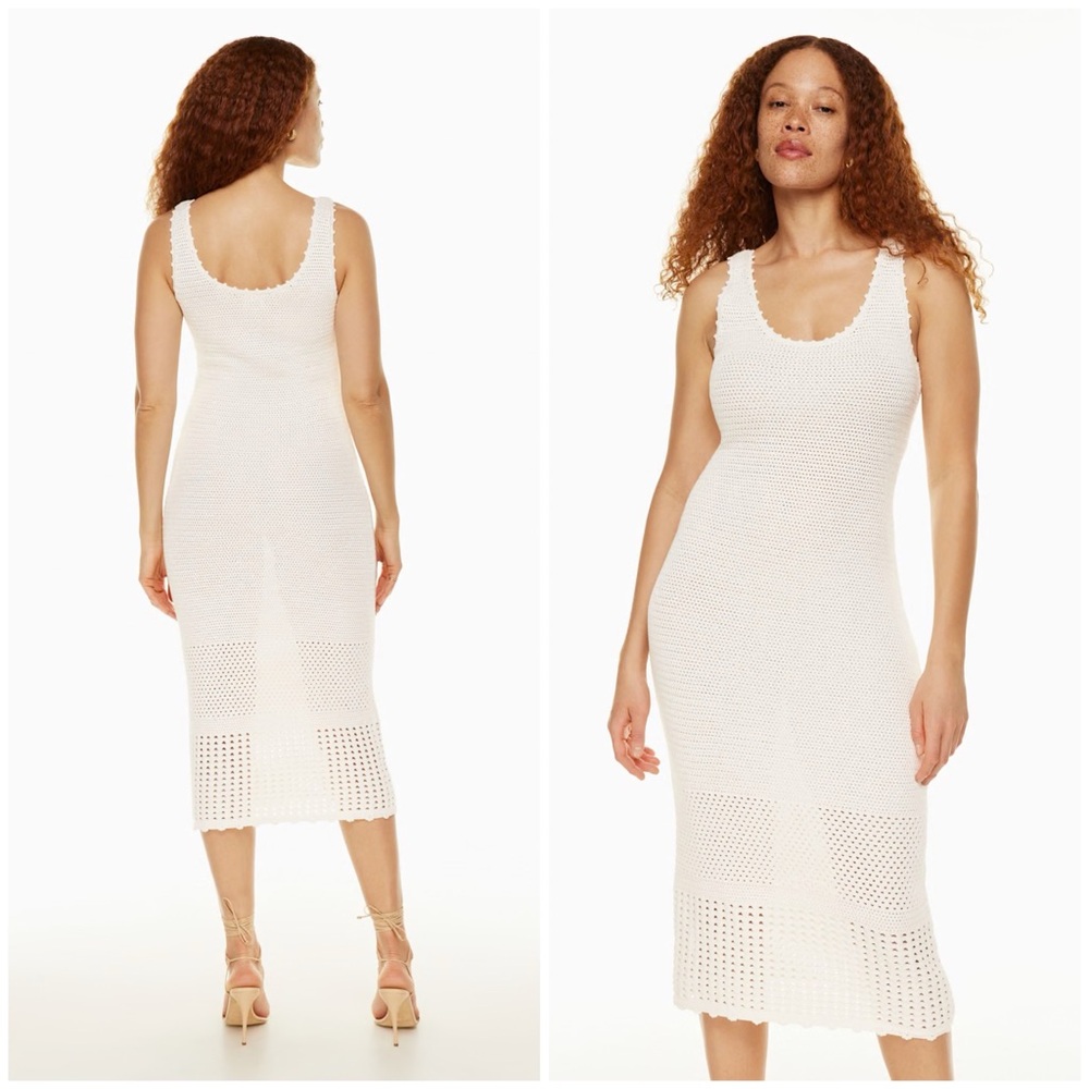 Aritzia Wilfred Galant Crotchet Dress in Light Birch Size XS